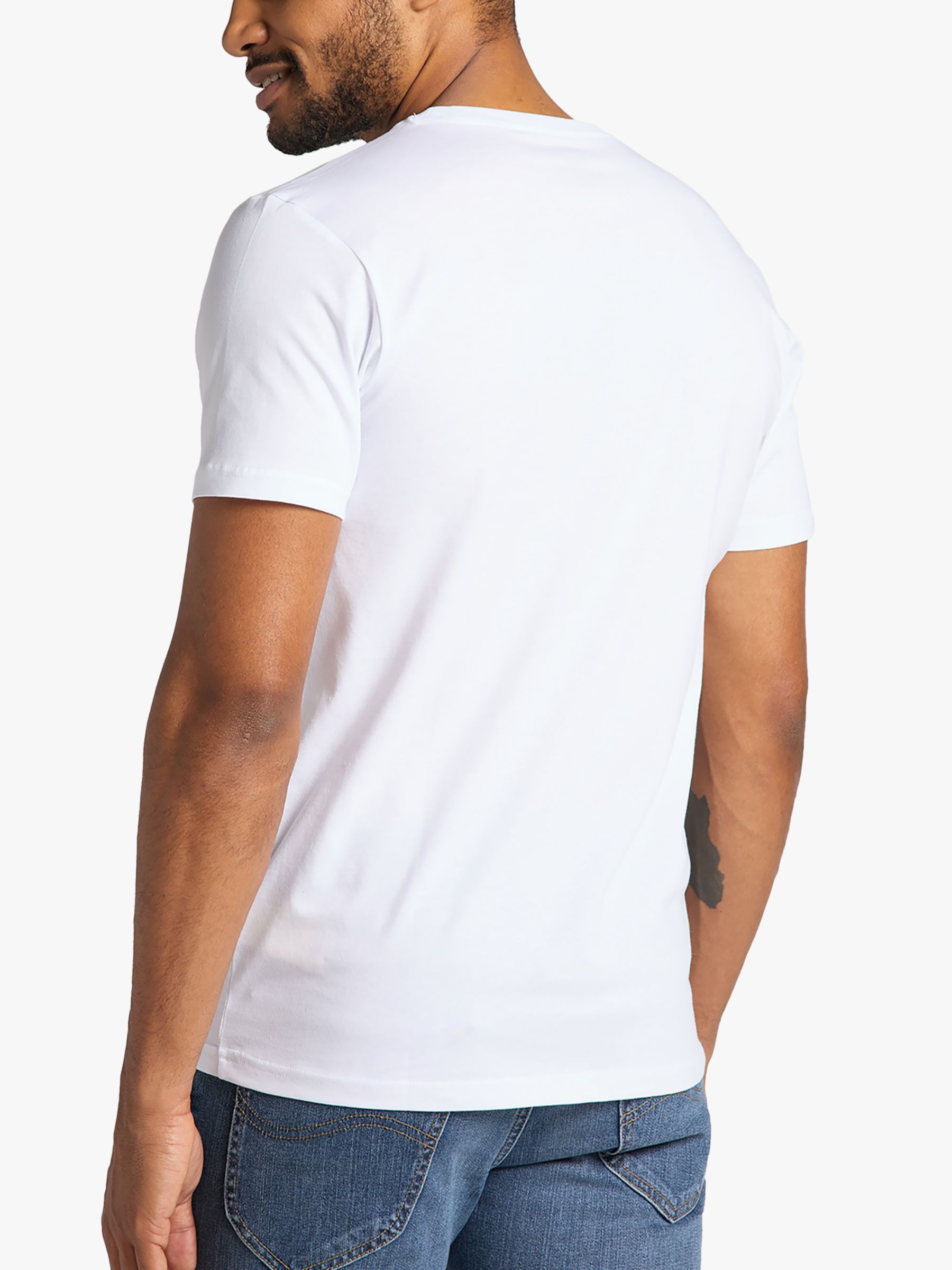 Lee Regular Fit Cotton Large Logo T-Shirt, White, S