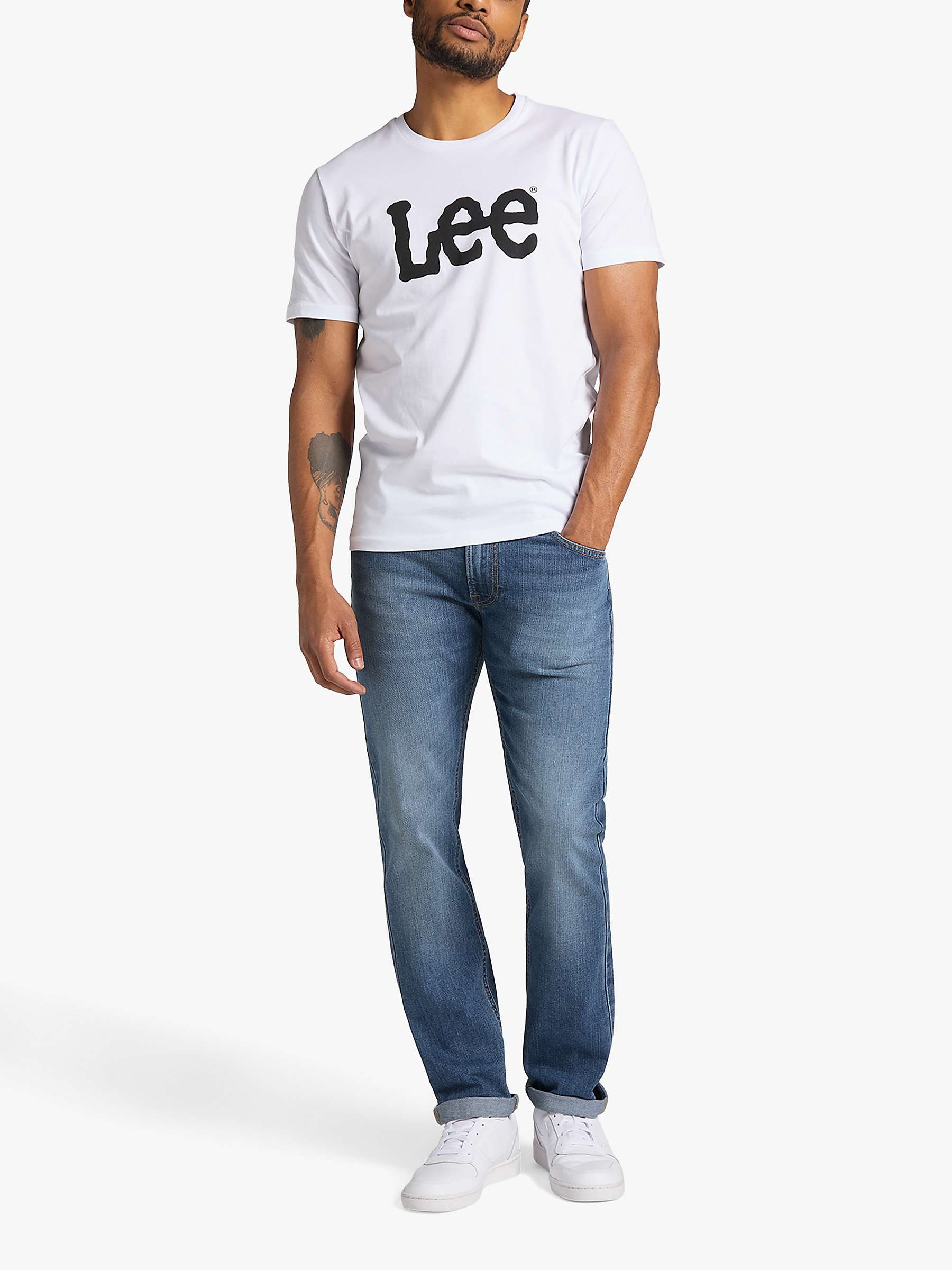 Buy Lee Regular Fit Cotton Large Logo T-Shirt, White Online at johnlewis.com