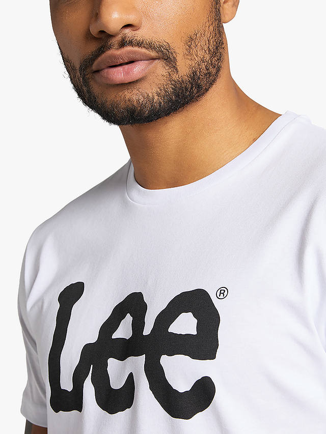 Lee Regular Fit Cotton Large Logo T-Shirt, White