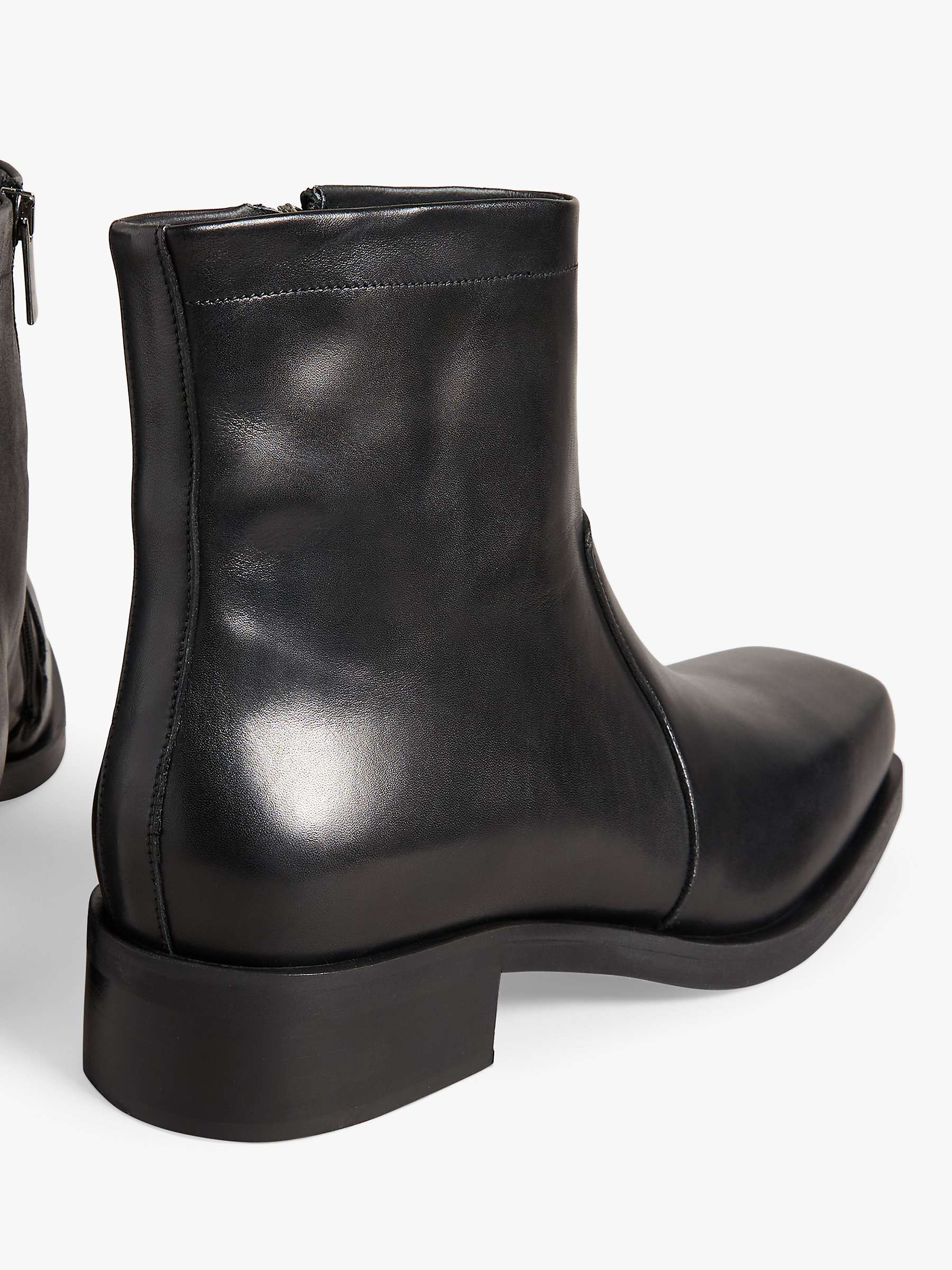 Ted Baker Stann Leather Derby Boots, Black at John Lewis & Partners