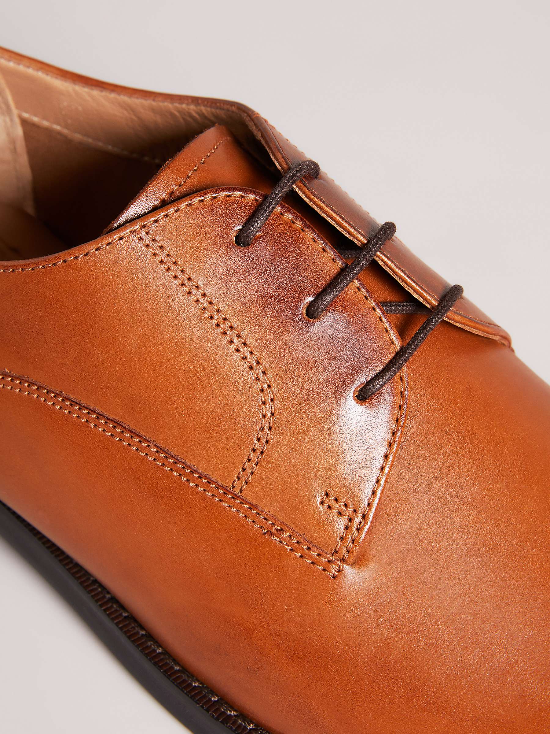 Buy Ted Baker Kampten Leather Derby Shoes, Tan Online at johnlewis.com