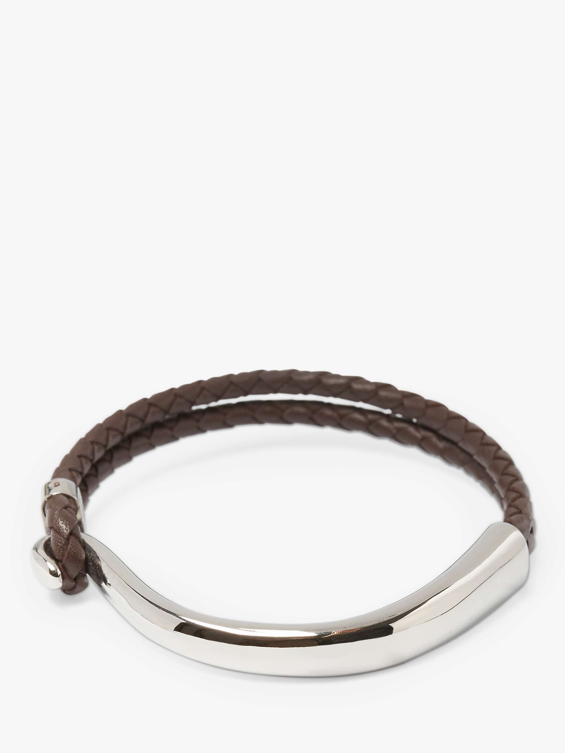 Buy Simon Carter Lizard Leather Stainless Steel Bracelet, Brown Online at johnlewis.com