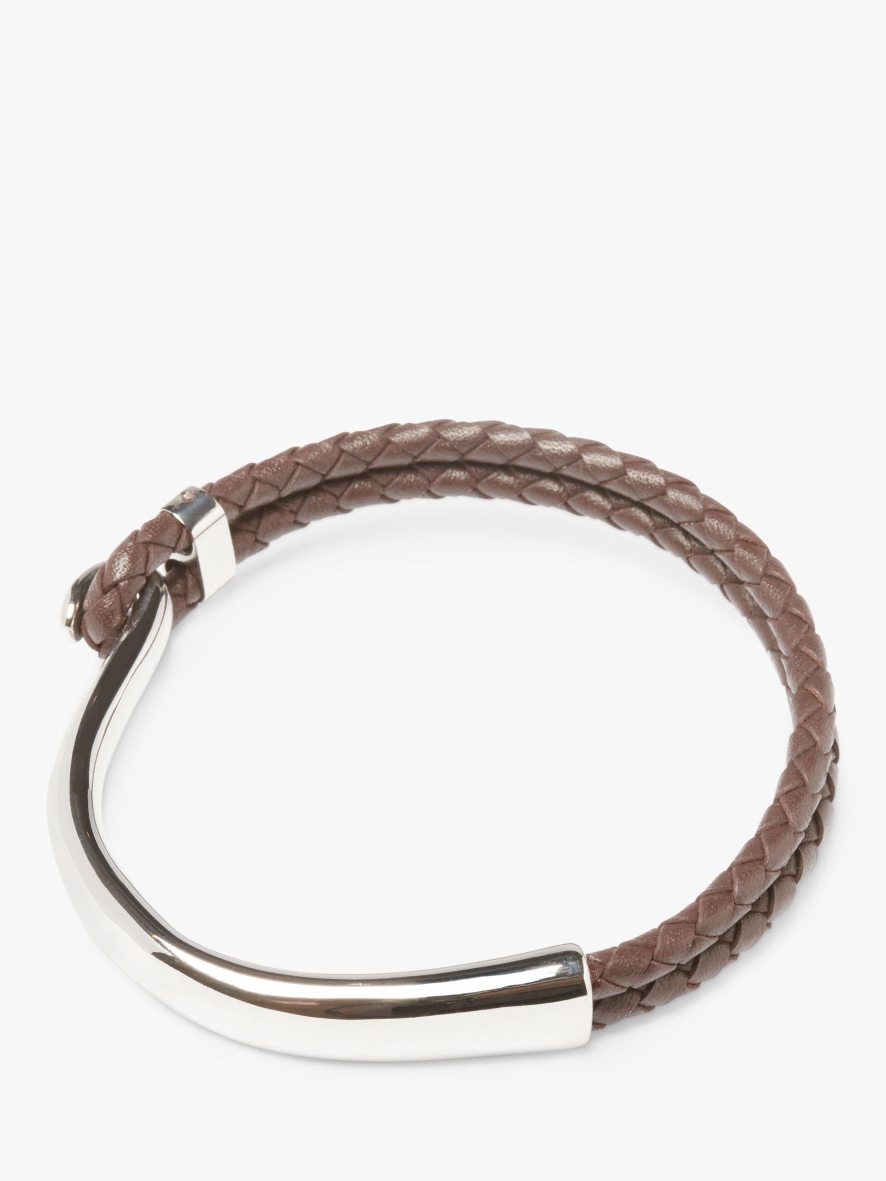 Simon Carter Lizard Leather Stainless Steel Bracelet, Brown
