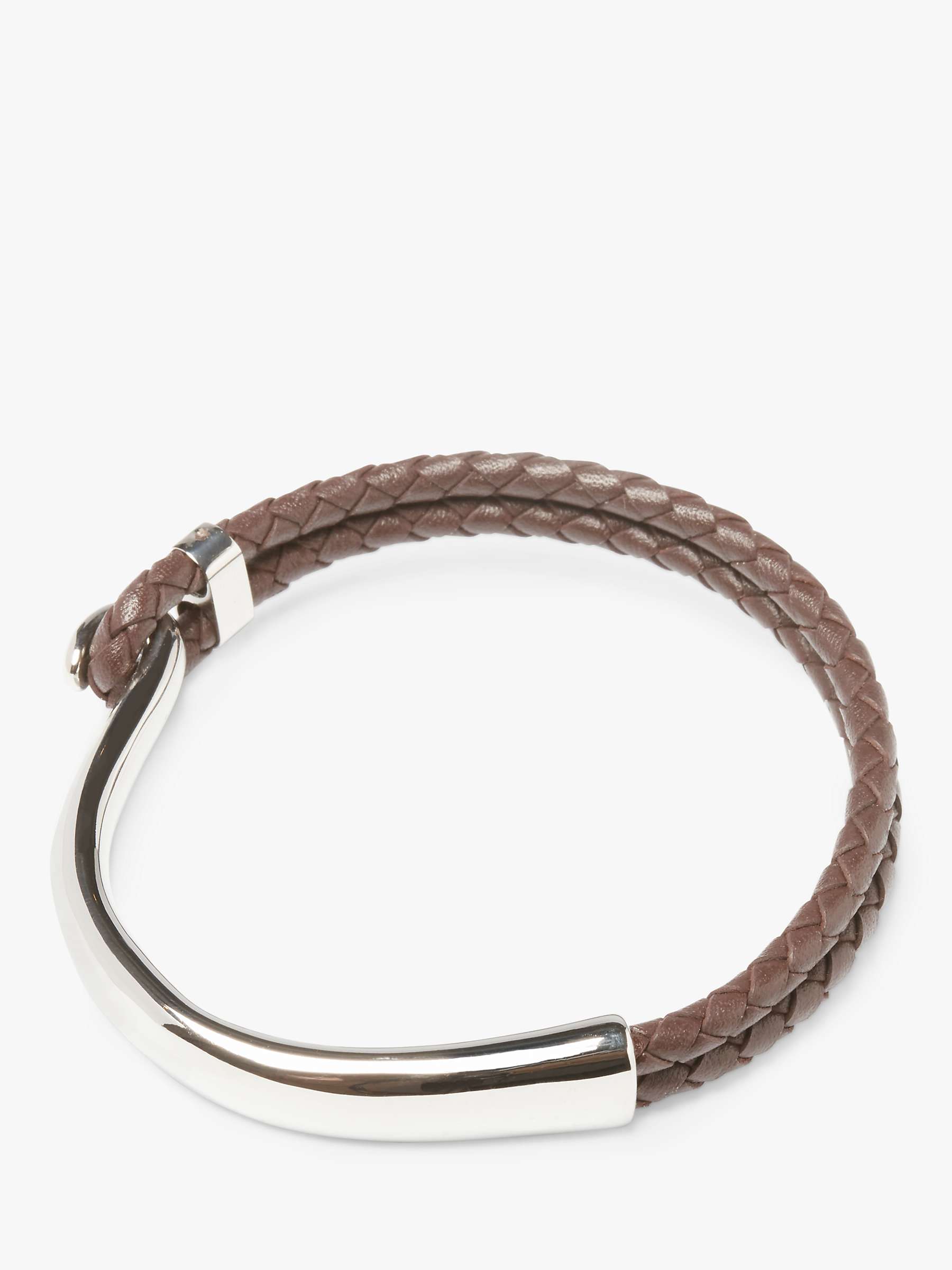 Buy Simon Carter Lizard Leather Stainless Steel Bracelet, Brown Online at johnlewis.com