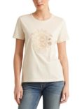 Lauren Ralph Lauren Katlin Embroidered Logo T-Shirt, Mascarpone Cream