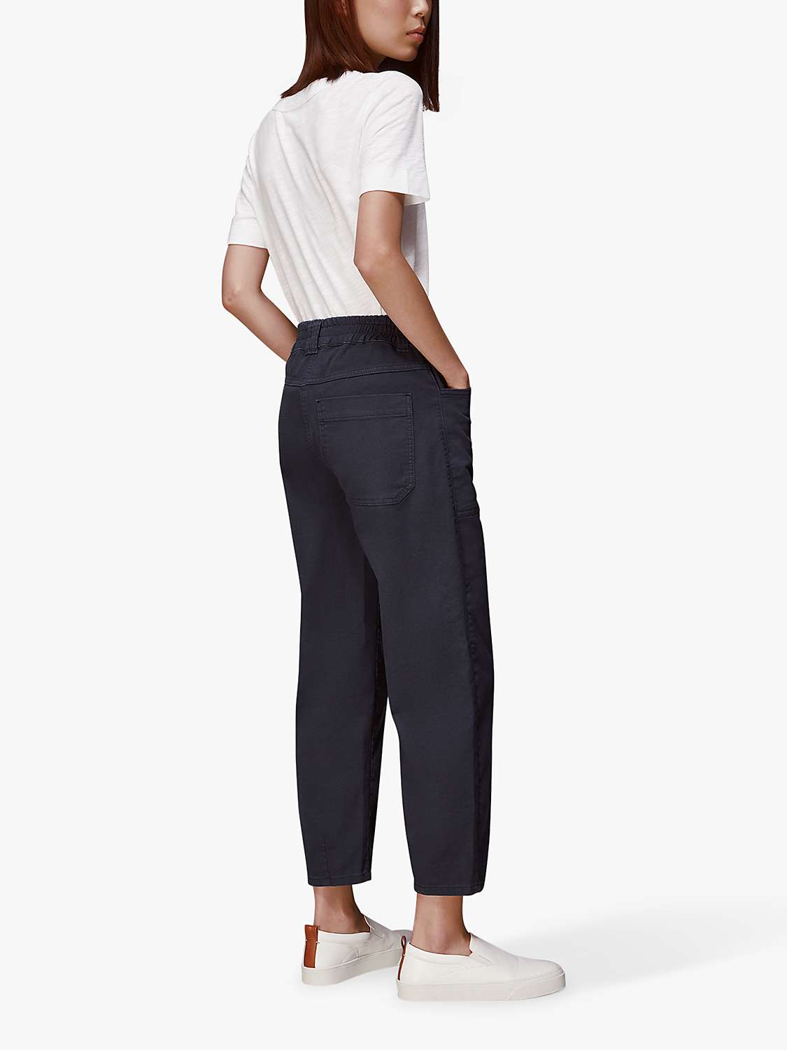 Buy Whistles Tessa Casual Trousers, Navy Online at johnlewis.com