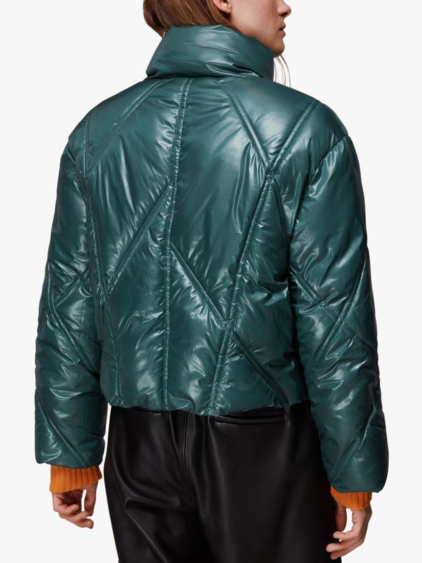 Dark Green Leather Puffer Quilted Gilet, WHISTLES