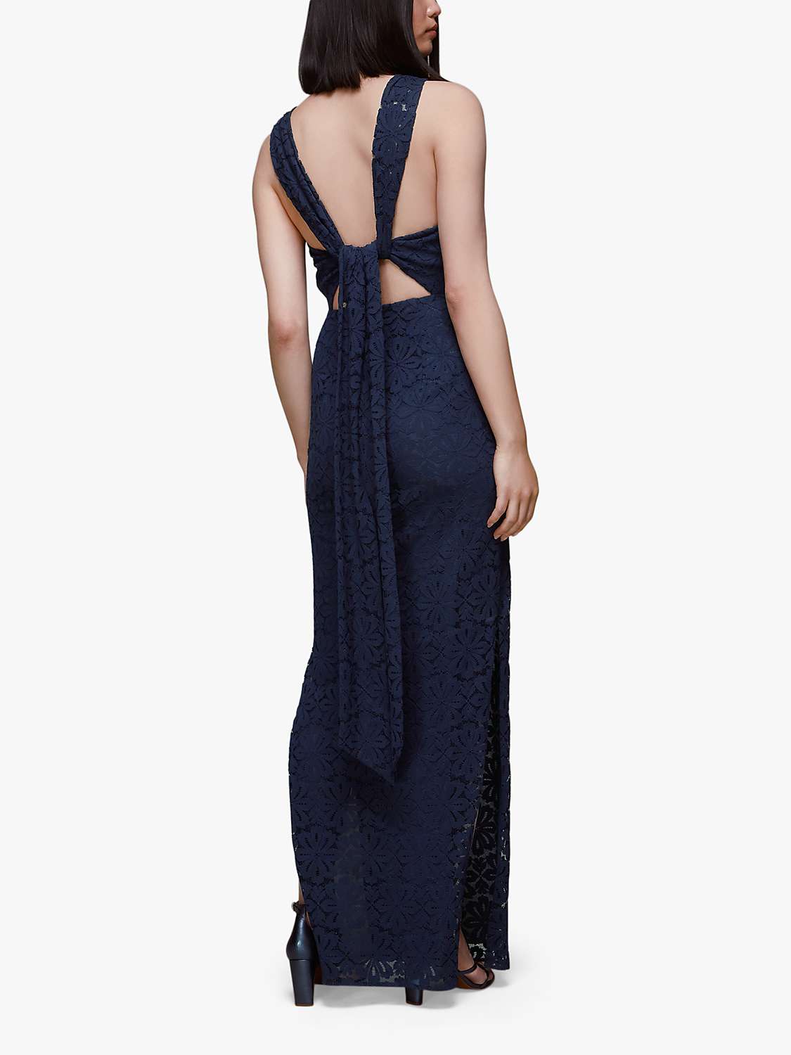 Buy Whistles  Lace Tie Back Maxi Dress, Navy Online at johnlewis.com
