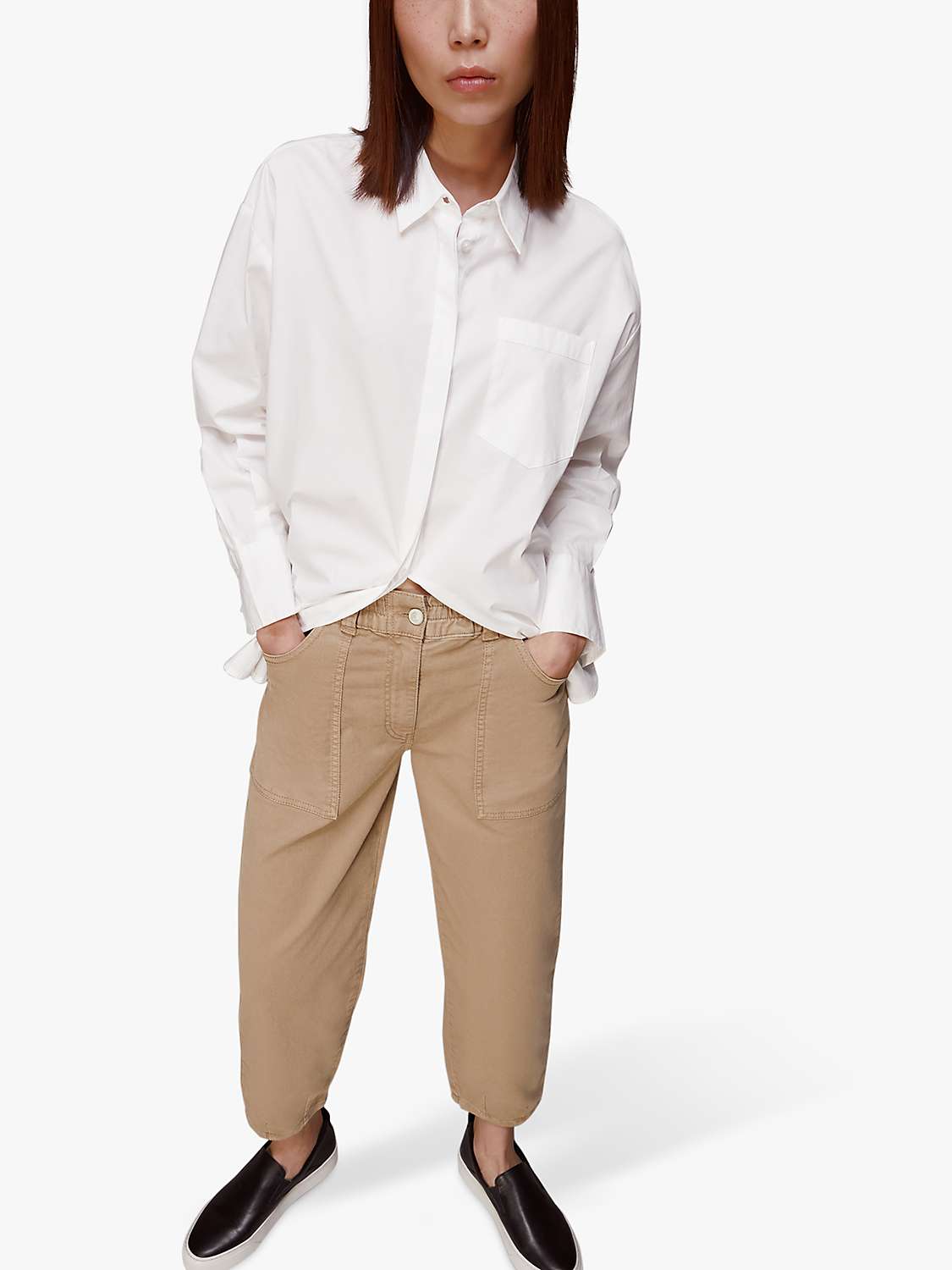 Buy Whistles Tessa Casual Trousers, Navy Online at johnlewis.com