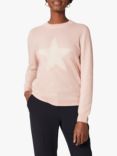 Hobbs Trudy Cashmere Star Jumper, Pale Pink/Ivory