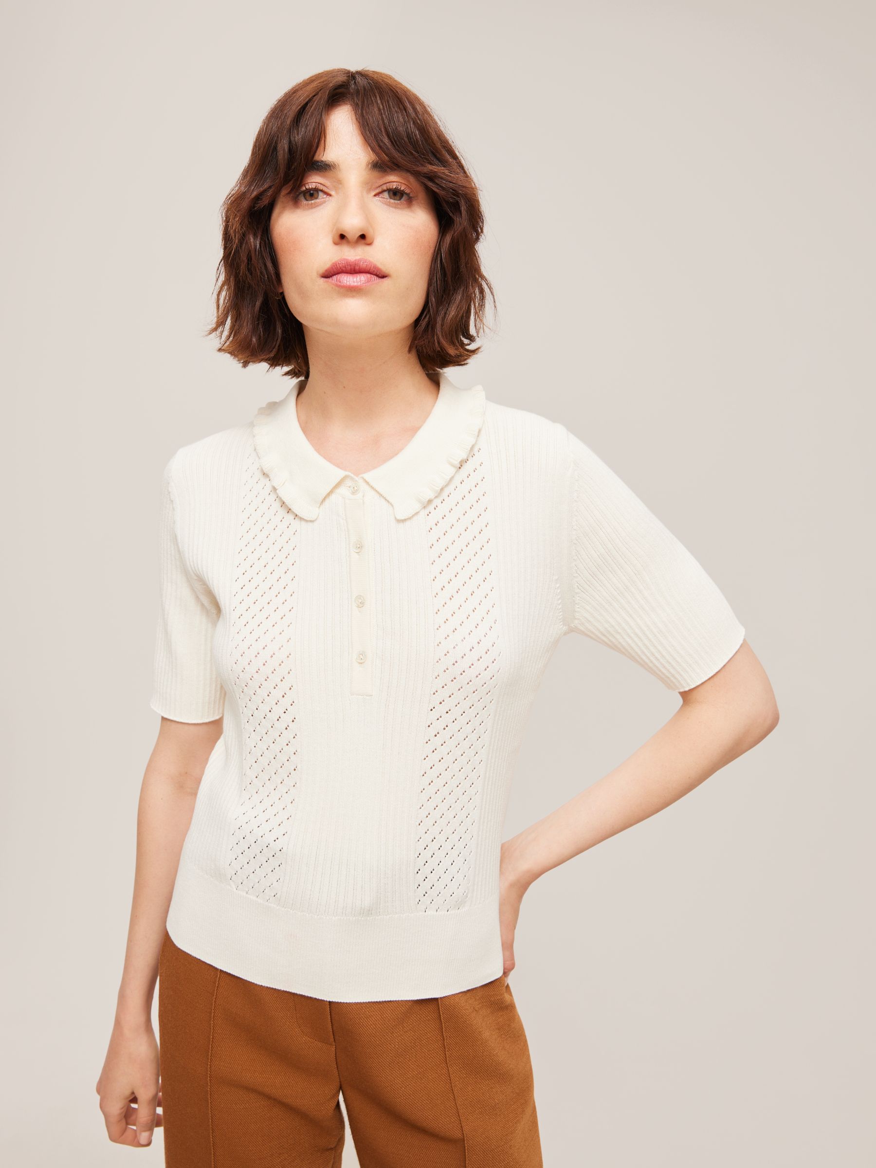 See By Chloé Textured Knit Polo Shirt