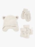 Trotters Lapinou Baby Hat, Booties & Mittens Cashmere-Blend Gift Set, Off-White
