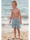 Trotters Kids' Turtle Swim Shorts, Blue