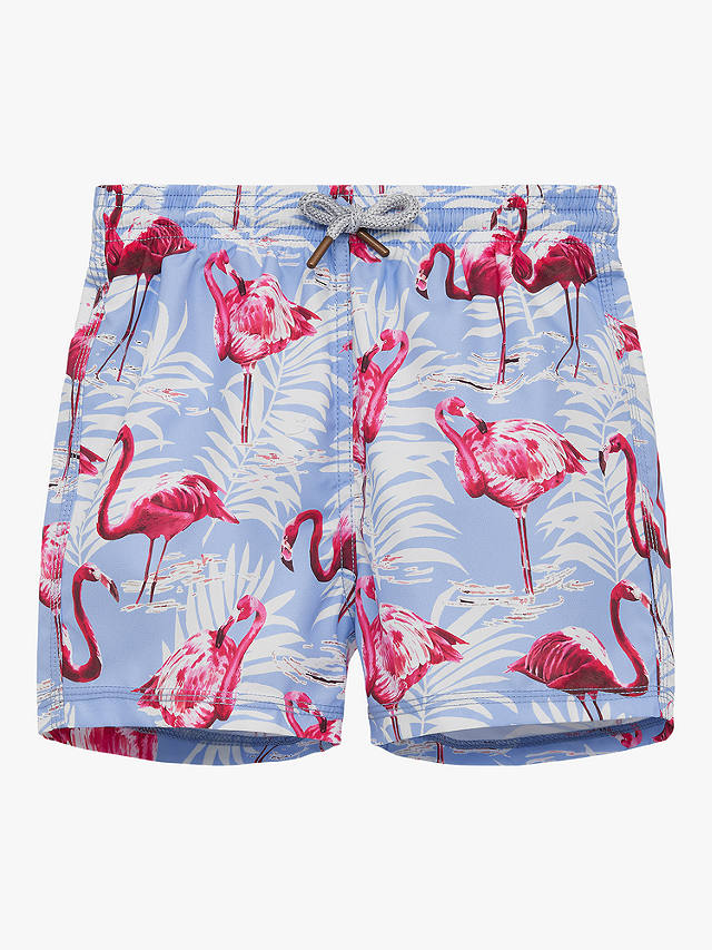 Trotters Kids' Flamingo Swim Shorts, Blue