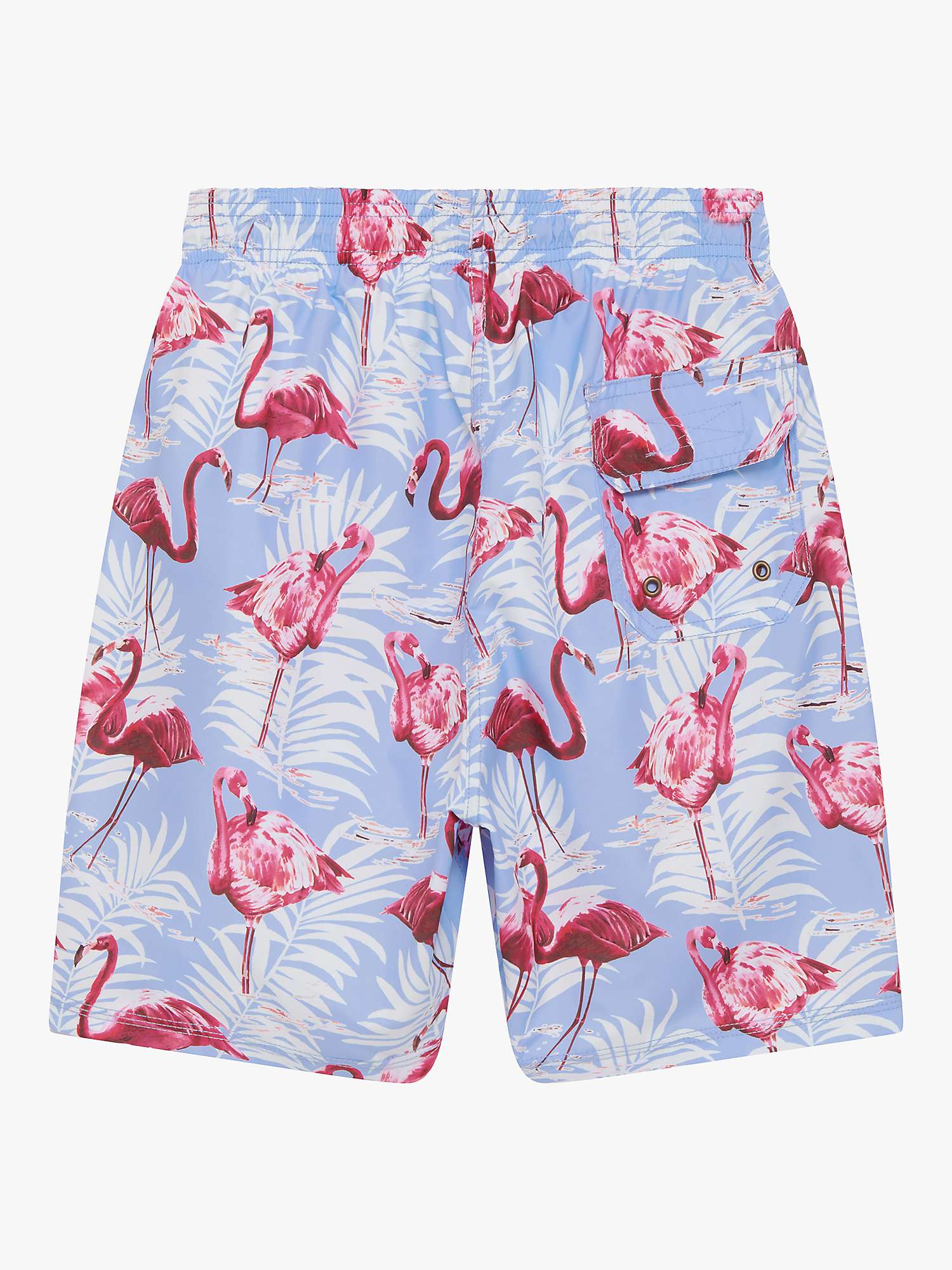 Trotters Flamingo Swim Shorts, Blue/Flamingo at John Lewis & Partners