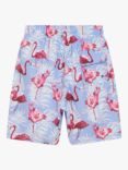 Trotters Flamingo Swim Shorts, Blue/Flamingo