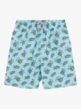 Trotters Turtle Swim Shorts, Blue/Turtle