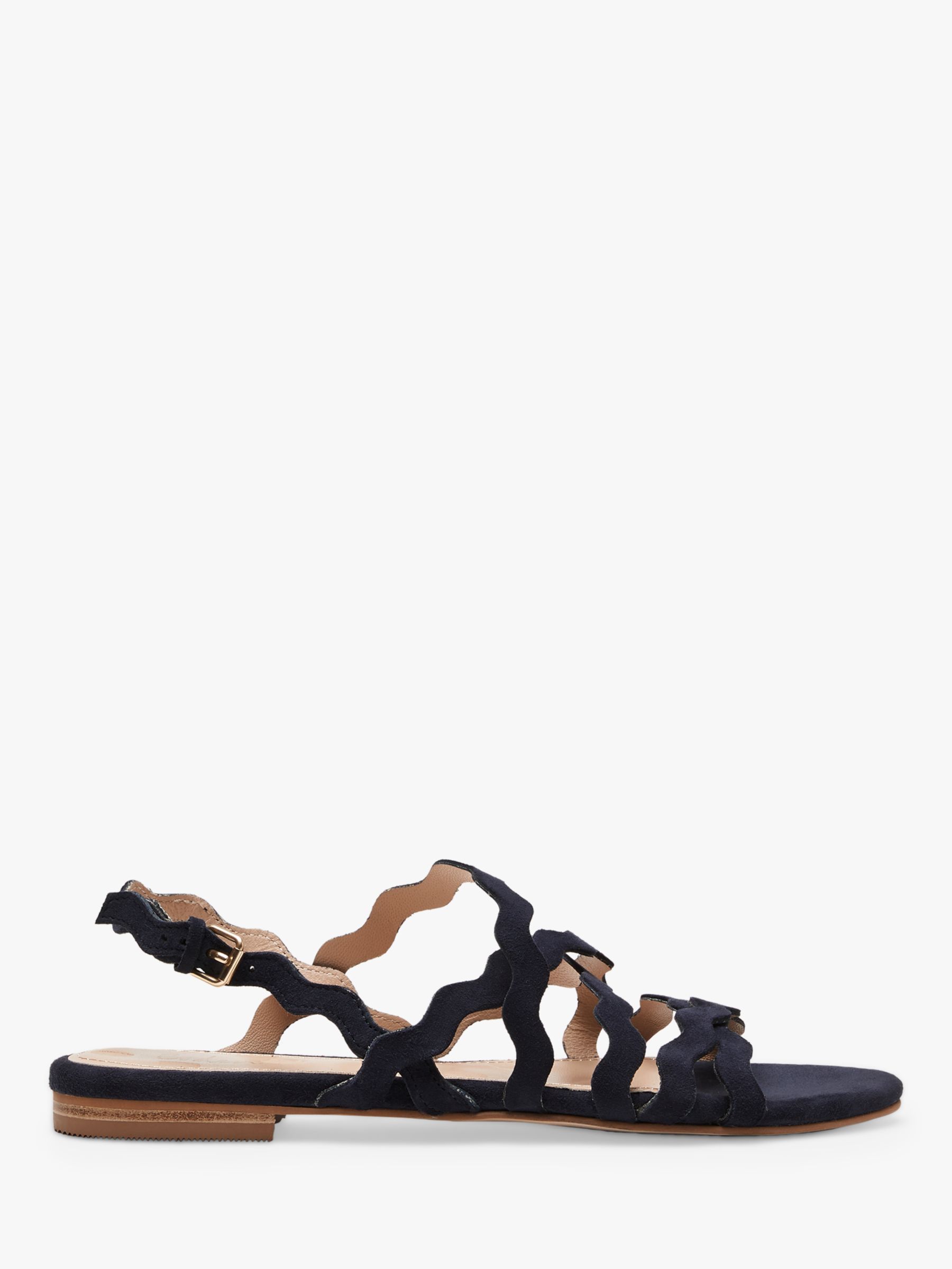 Boden Wavy Strap Suede Flat Sandals