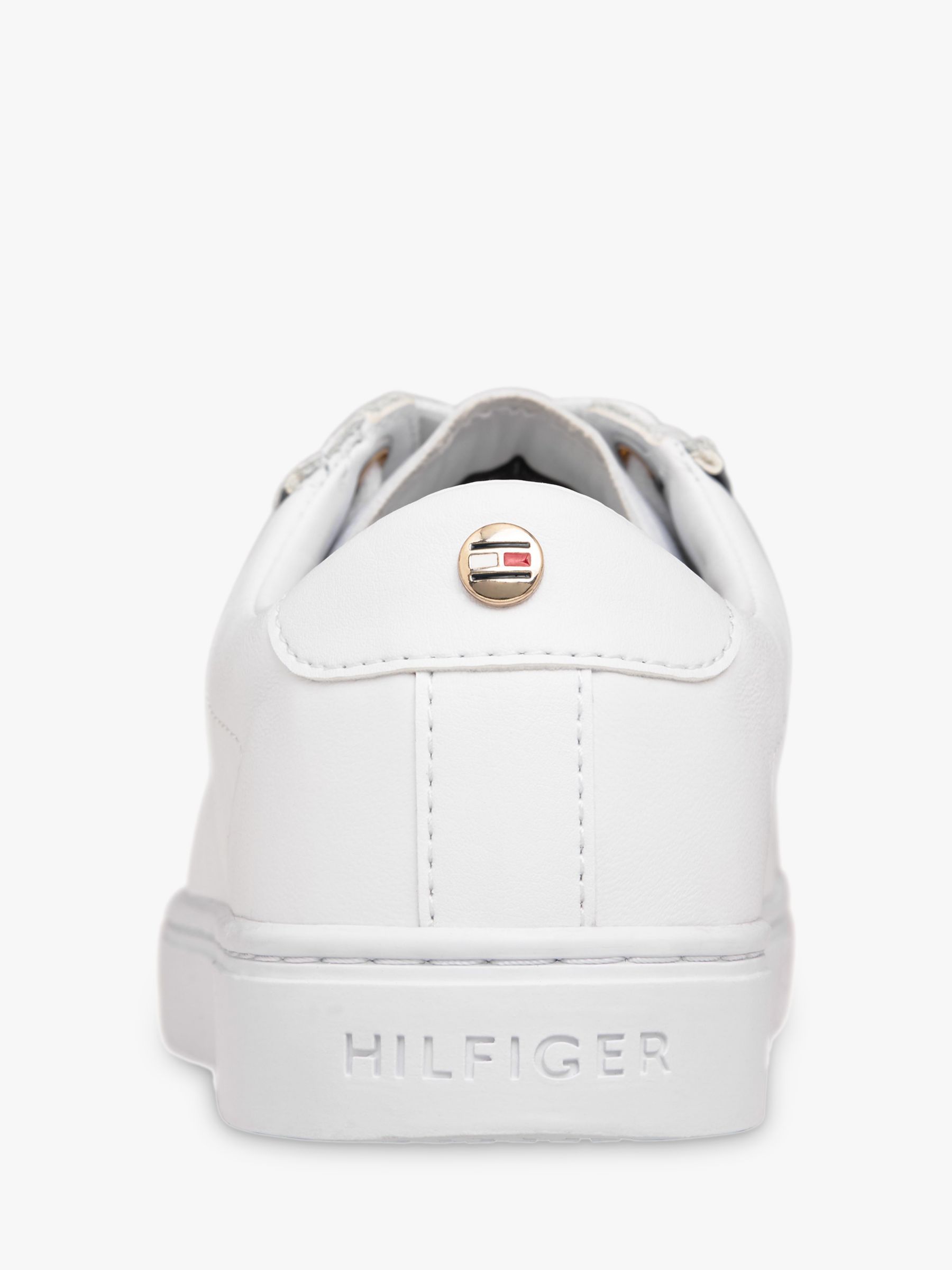 Buy Tommy Hilfiger Signature Leather Trainers, White Online at johnlewis.com