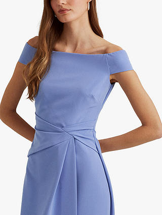 Lauren Ralph Lauren Saran Plain Full Length Cocktail Dress, Blue Loch