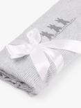 Trotters Baby Organic Cotton Bunny Blanket, Grey/White
