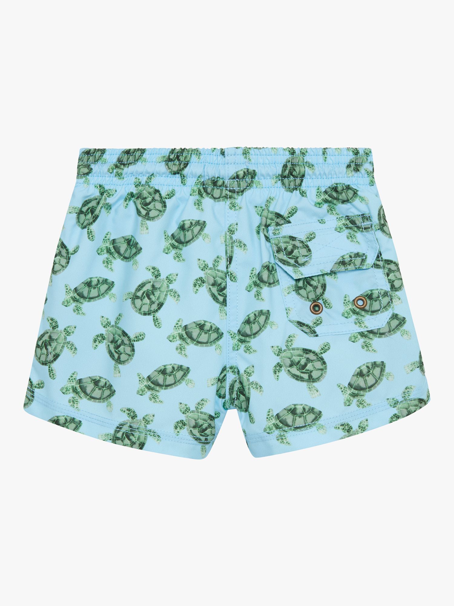 Trotters Baby Turtle Swim Shorts, Blue, 3-6 months