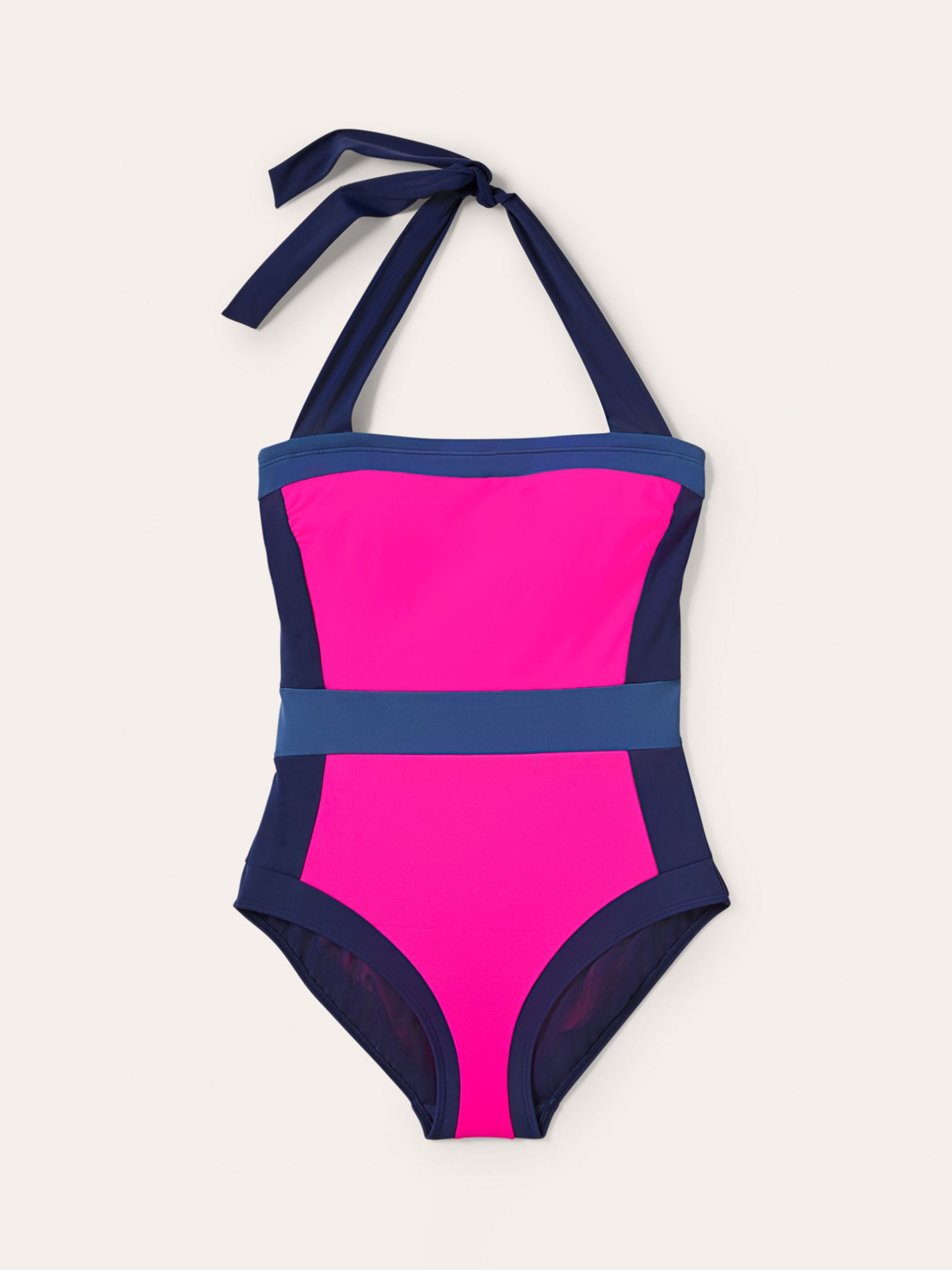 Boden Santorini Halterneck Swimsuit, Neon Pink