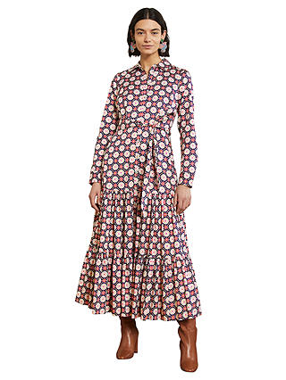 Boden Floral Print Button Through Maxi Dress