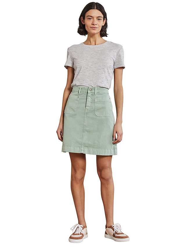 Boden Patch Pocket Chino Skirt, Green, 8