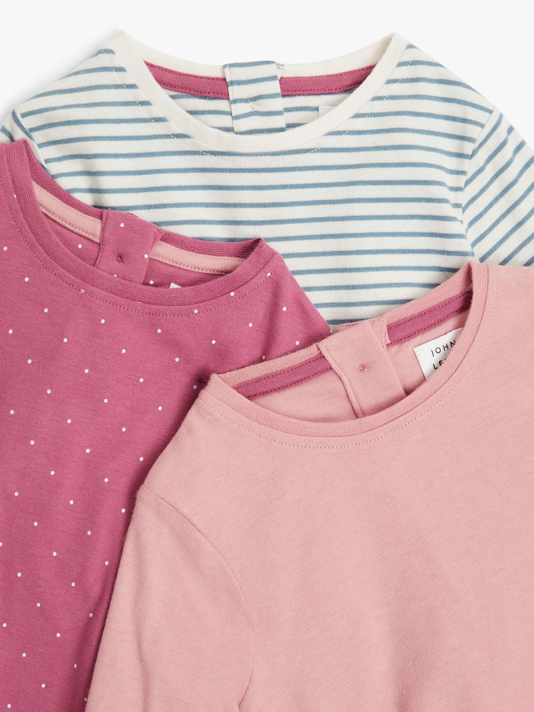 John Lewis John Lewis Girls Pink Polka Dot  Basic T-Shirt Size 3-6 Months 