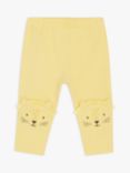 John Lewis Baby Lion Patch Leggings, Yellow