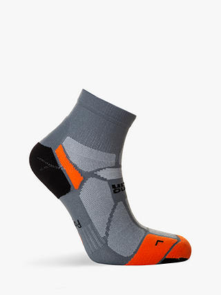 Hilly Marathon Fresh Ankle Running Socks, Granite/Orange