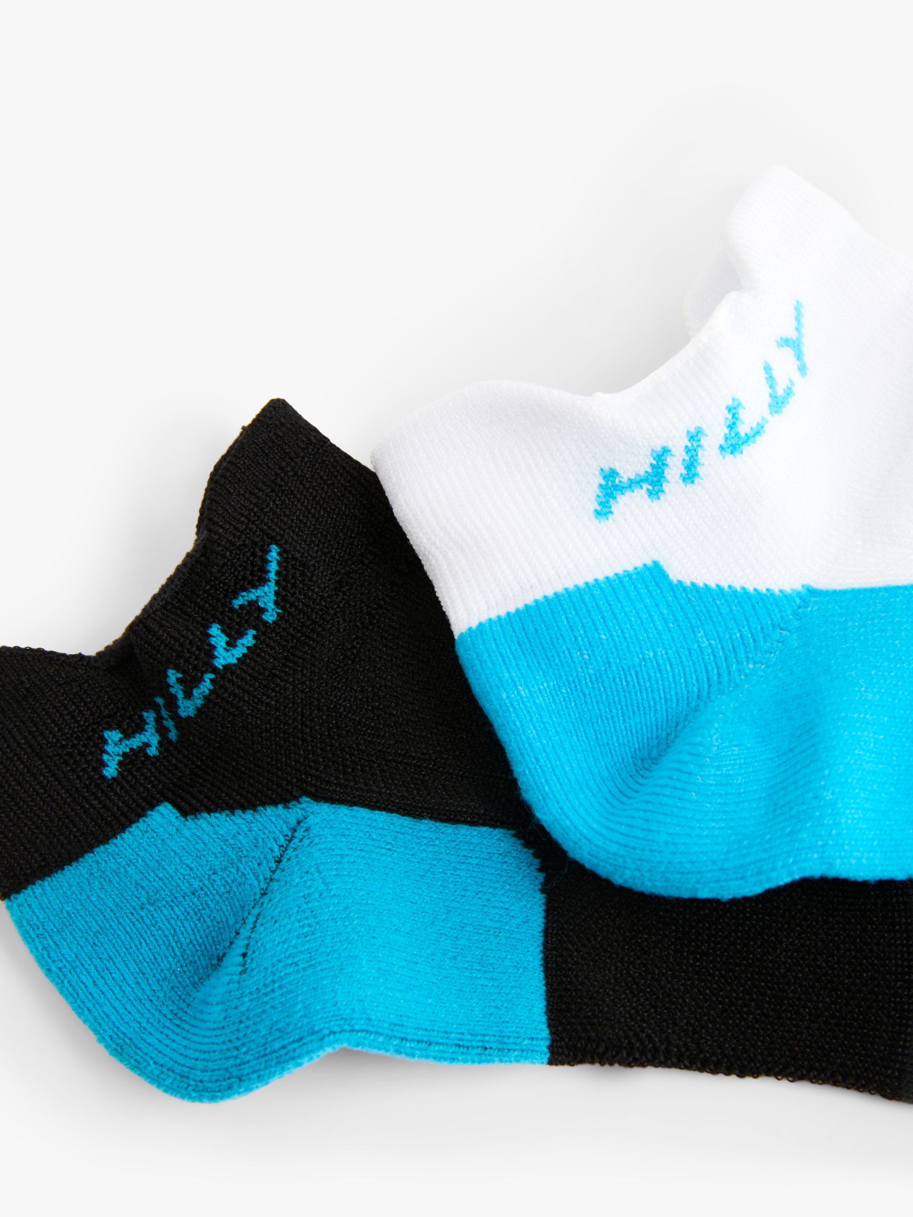 Hilly Active Socklet Min Running Socks, Pack of 2, White/Black/Grey, S