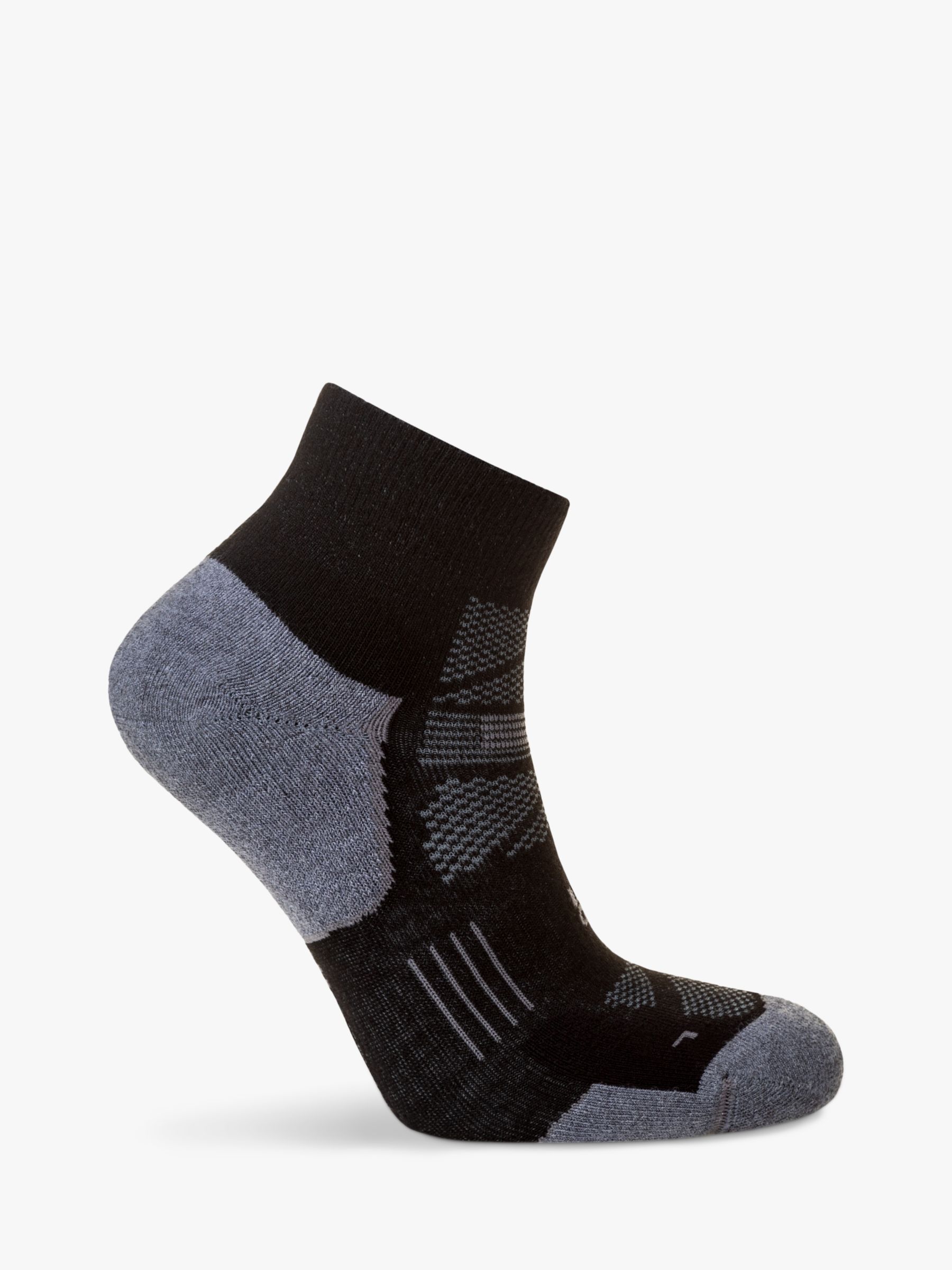 Hilly Supreme Anklet Running Socks, Black/Grey, S