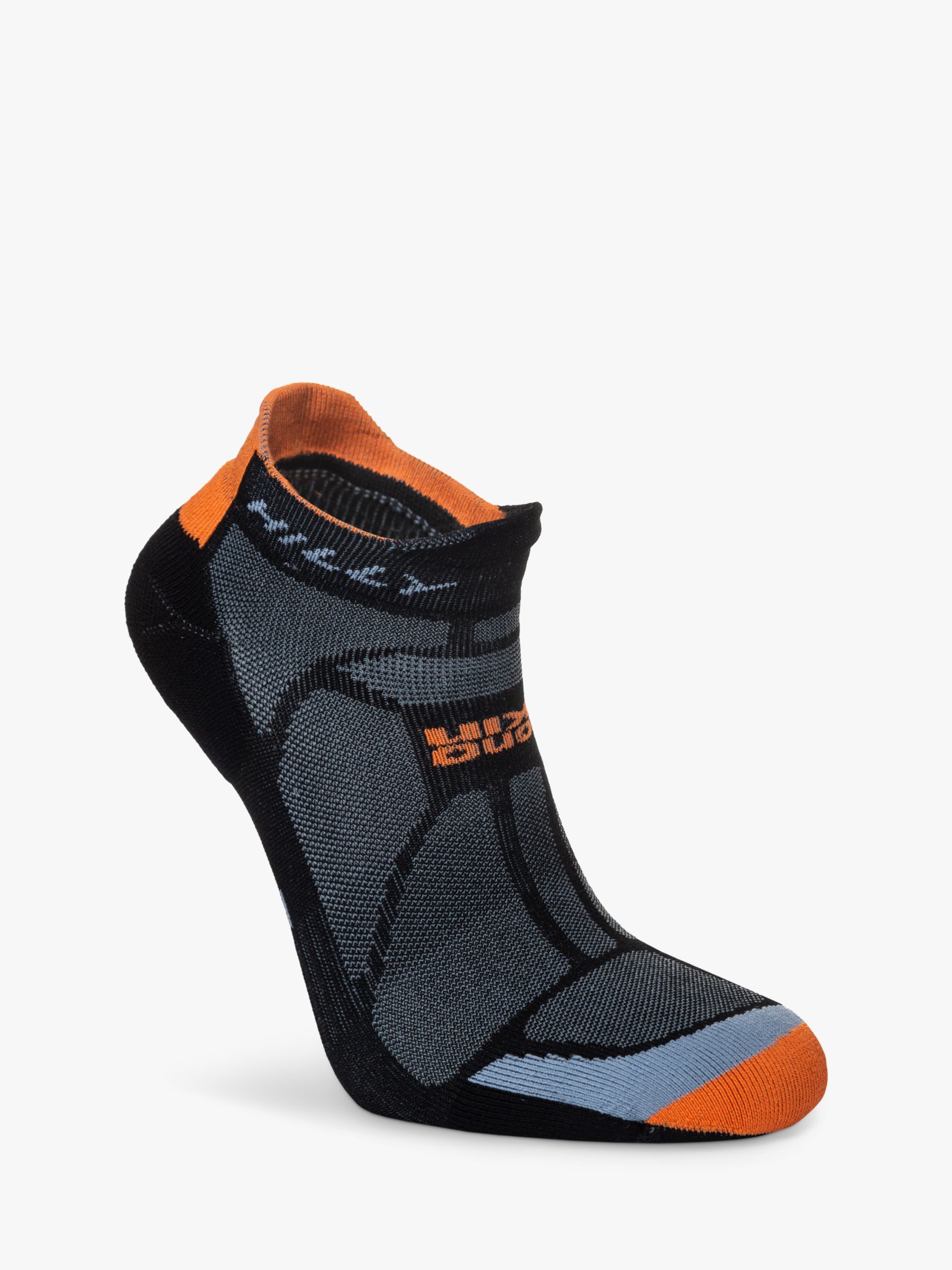 Hilly Marathon Fresh Running Socks, Black/Grey, S
