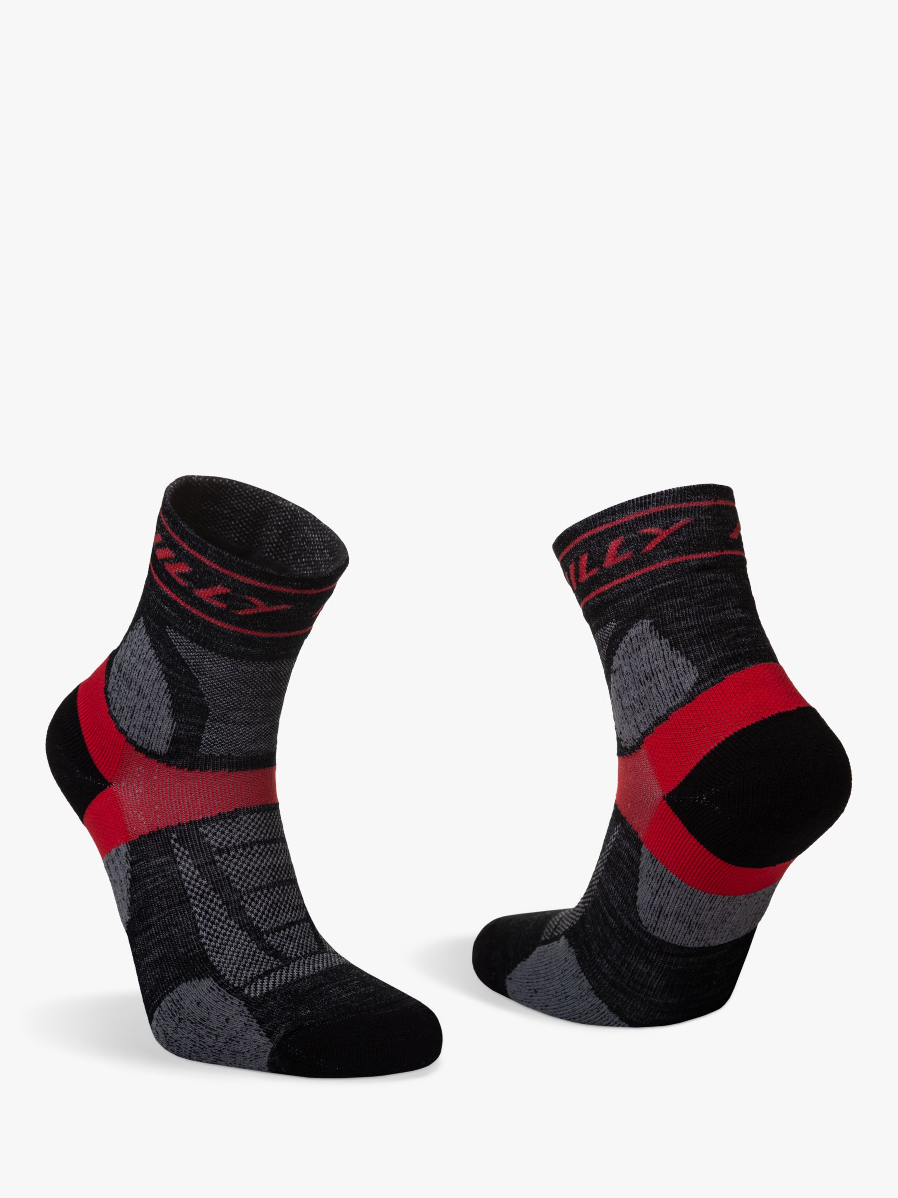 Hilly Trail Anklet Med Running Socks, Black/Red, S