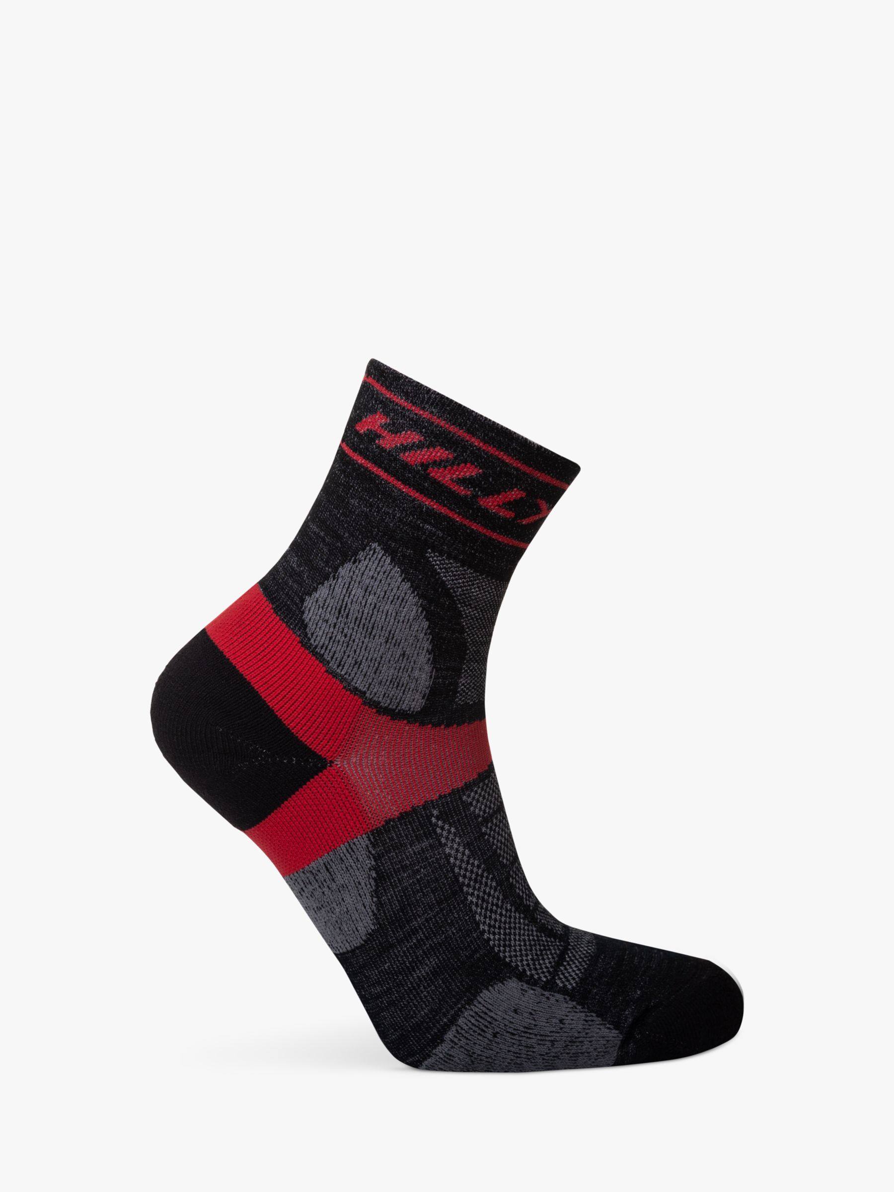 Hilly Trail Anklet Med Running Socks, Black/Red, S
