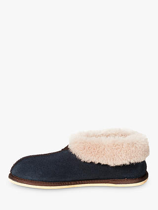 Celtic & Co. Sheepskin Bootee Slippers, Navy