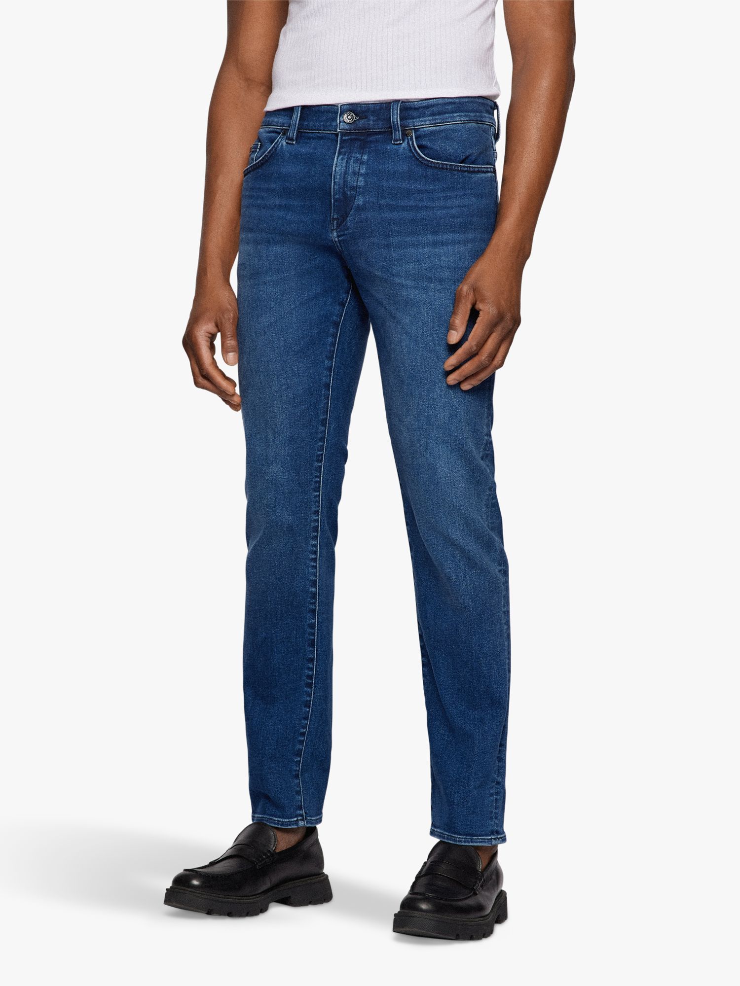 HUGO BOSS Delaware Slim Fit Jeans, Navy Blue 30L male 99% cotton, 1% elastane