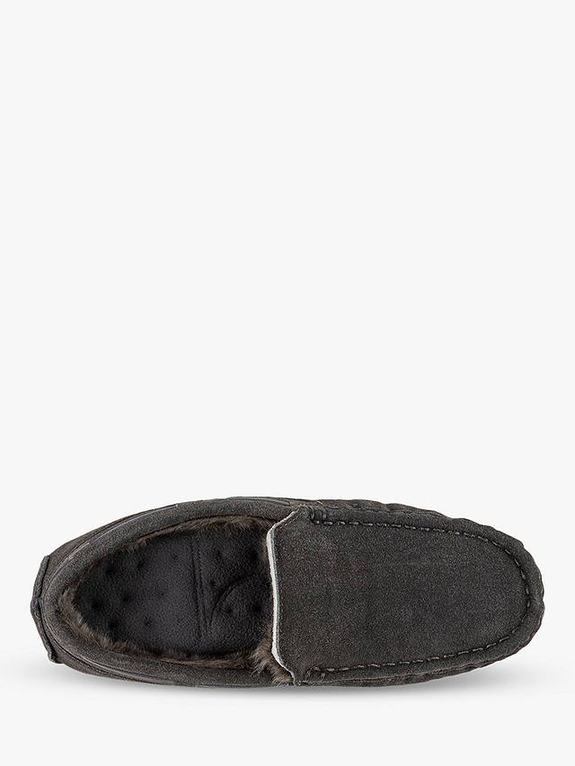 totes Isotoner Suede Moccasin Slippers, Grey