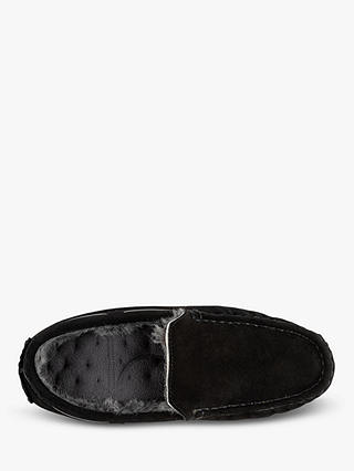 totes Isotoner Suede Moccasin Slippers, Black