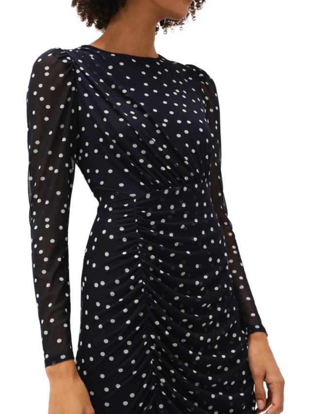 Phase eight navy hot sale polka dot dress