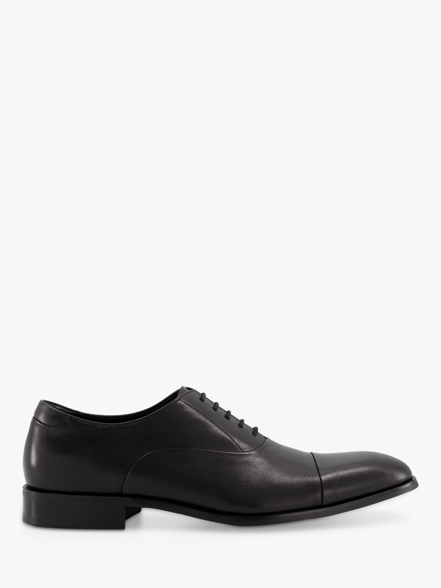 Dune Wide Fit Secrecy Leather Derby Shoes, Black at John Lewis & Partners