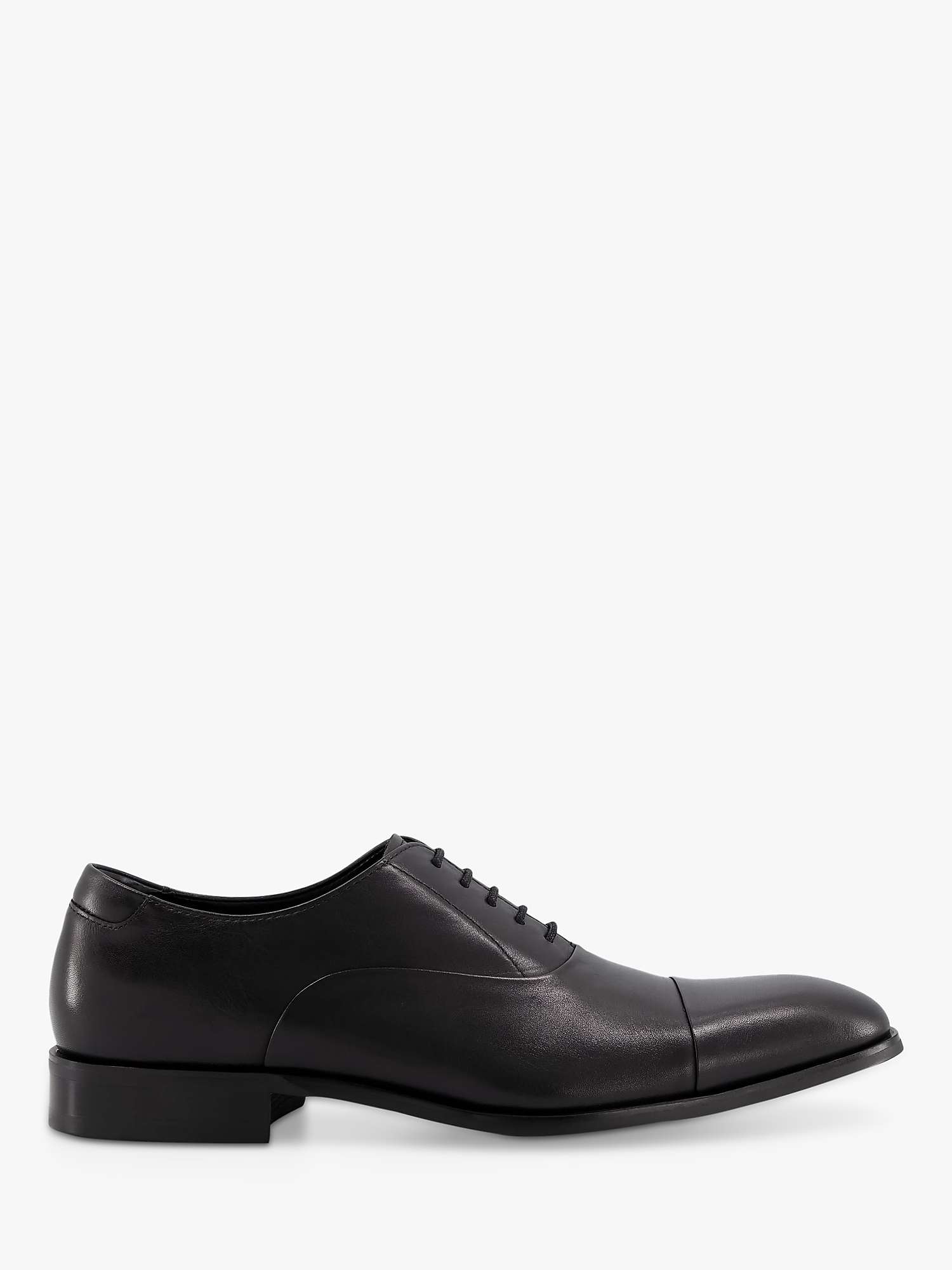 Buy Dune Wide Fit Secrecy Leather Derby Shoes, Black Online at johnlewis.com