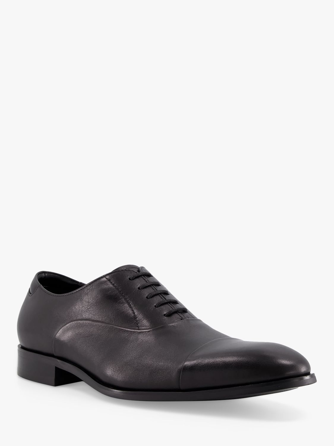 Dune Wide Fit Secrecy Leather Derby Shoes, Black at John Lewis & Partners