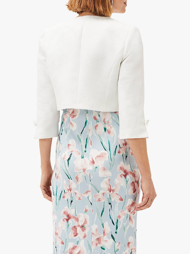 Phase Eight Zoelle Bow Detail Cuff Jacket, Ivory