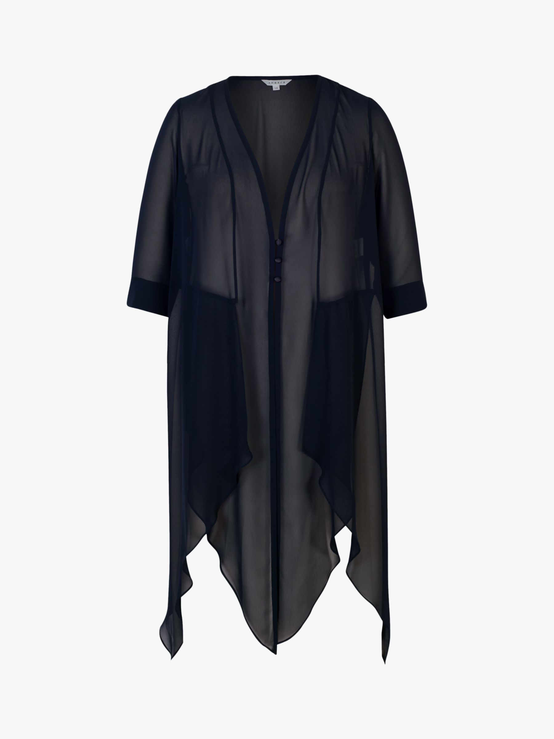 chesca Chiffon Pixie Coat, Dark Navy, 14