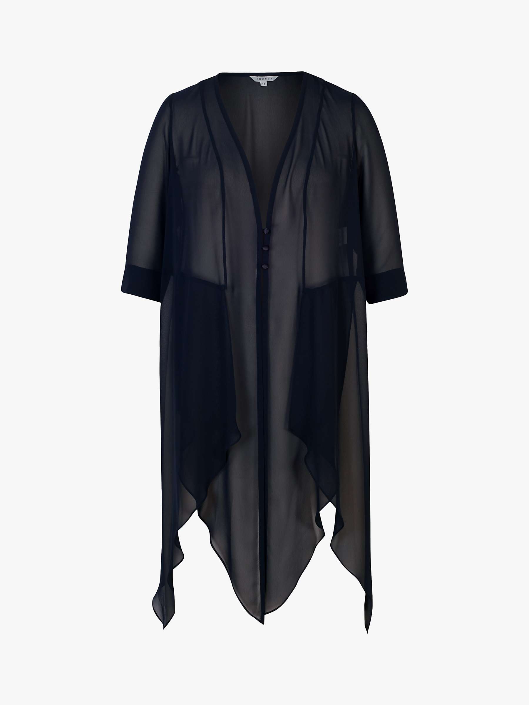 Buy chesca Chiffon Pixie Coat, Dark Navy Online at johnlewis.com