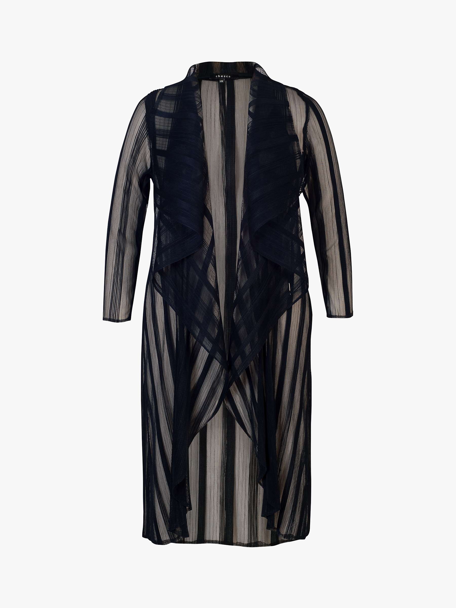 Buy chesca Long Striped Mesh Coat, Dark Navy Online at johnlewis.com