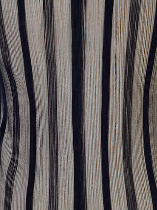 chesca Long Striped Mesh Coat, Dark Navy